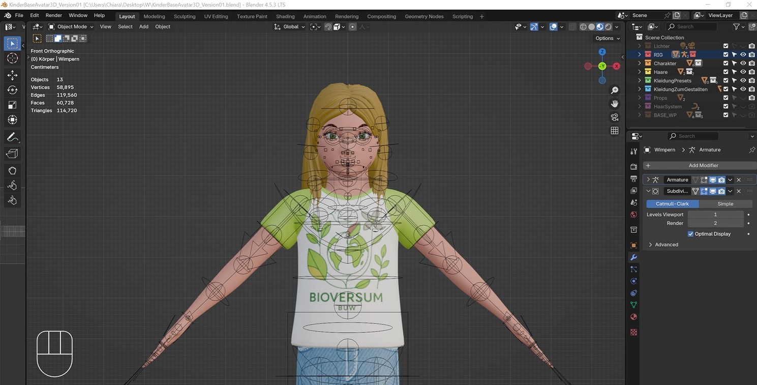 Blender - 3D-Avatar - Körper editieren