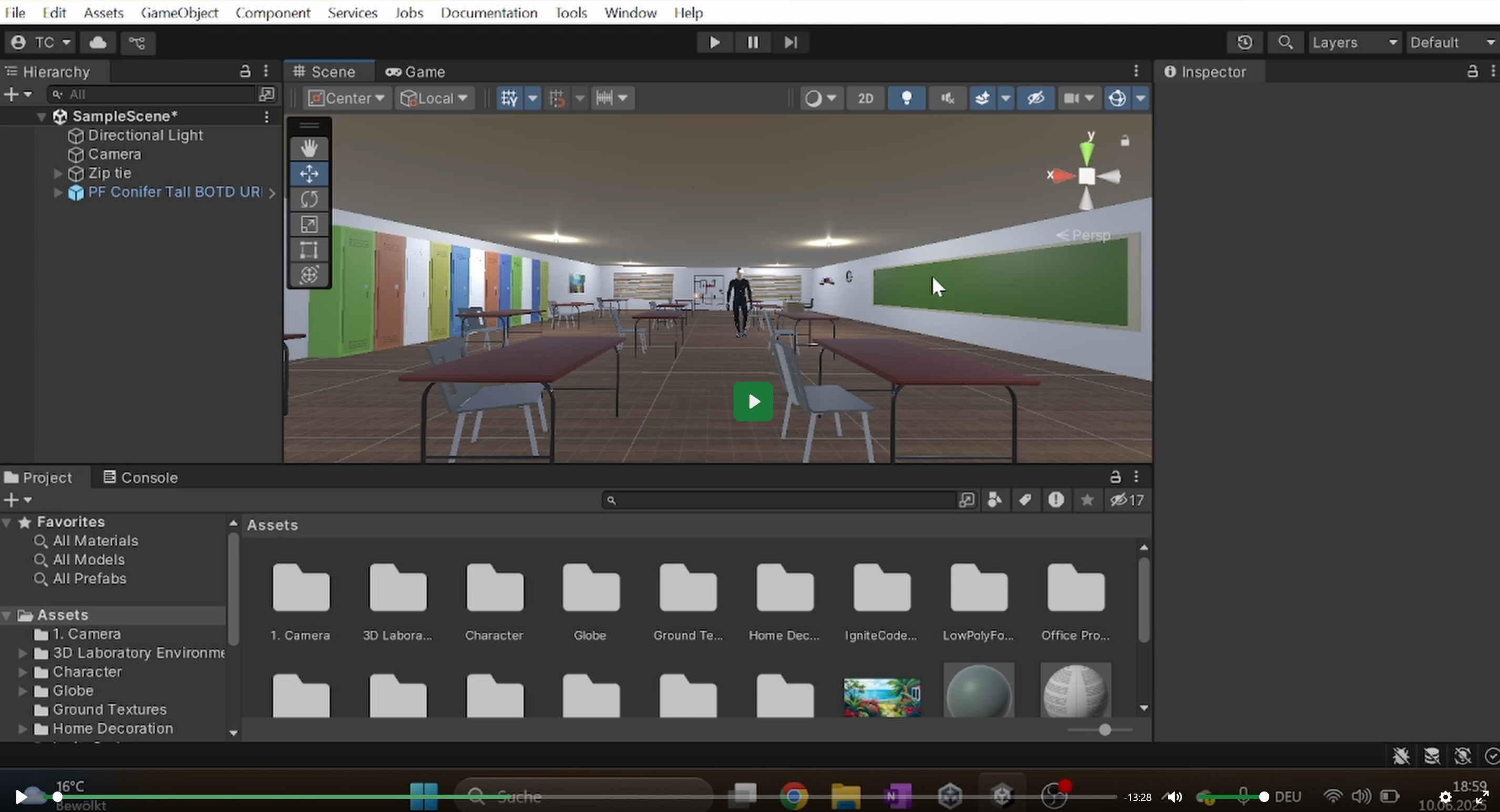 Video 3D Lernraum in Unity aufzeichen