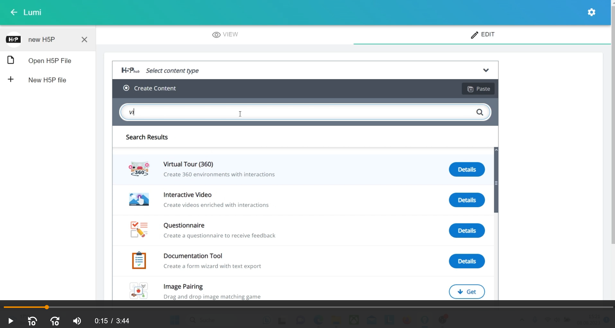 Interaktive 360°-Tour mit H5P