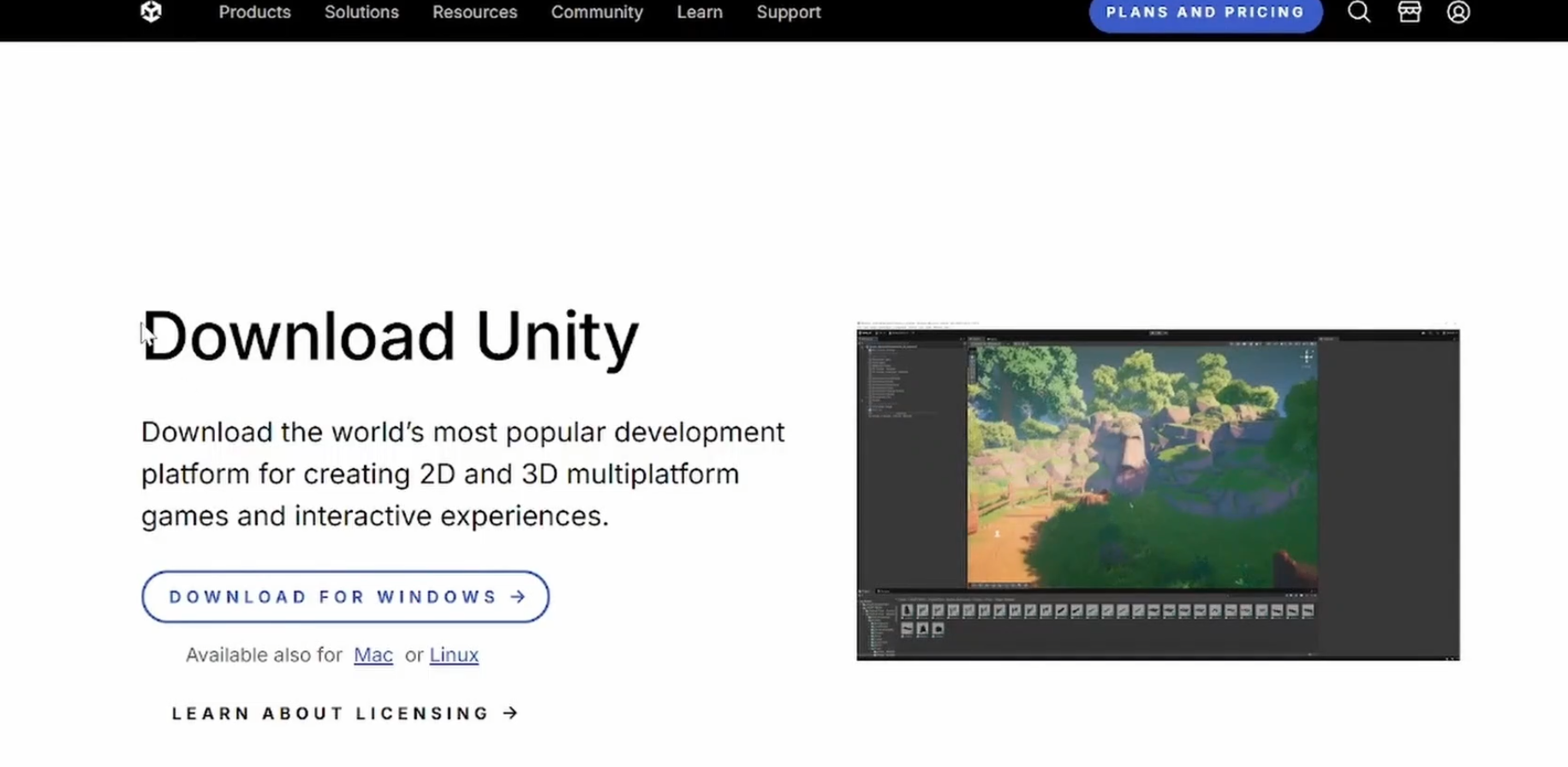 Unity installation